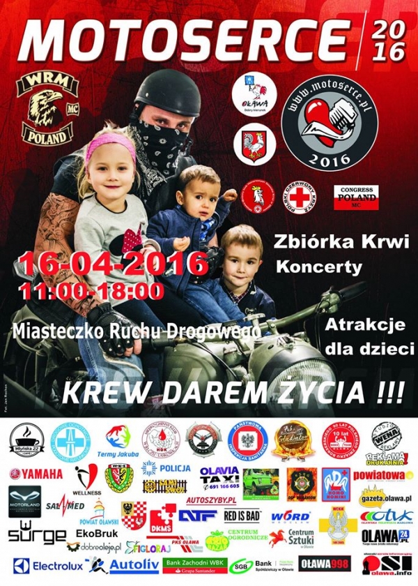 Motoserce Oława 2016  /źródło: https://www.facebook.com/pckolawa/