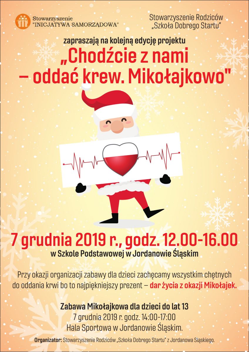 Mikołajkowa akcja krwiodawstwa w Jordanowie Śląskim - 7.12.2019 r.