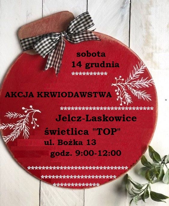 Mikołajkowa akcja krwiodawstwa w Jelczu Laskowicach - 14.12.2019 r.