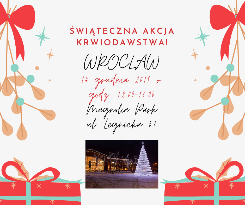 Oddaj krew przed Magnolia Park i odbierz świąteczny upominek :)