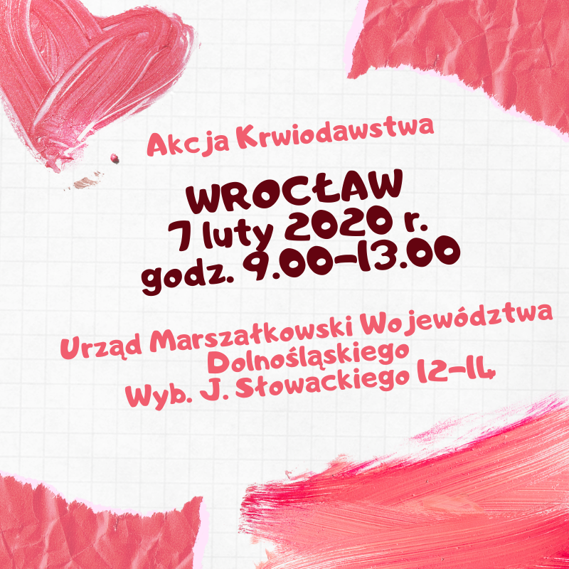 Urząd Marszałkowski Województwa Dolnośląskiego zaprasza na akcję - 07.02.2020 r.