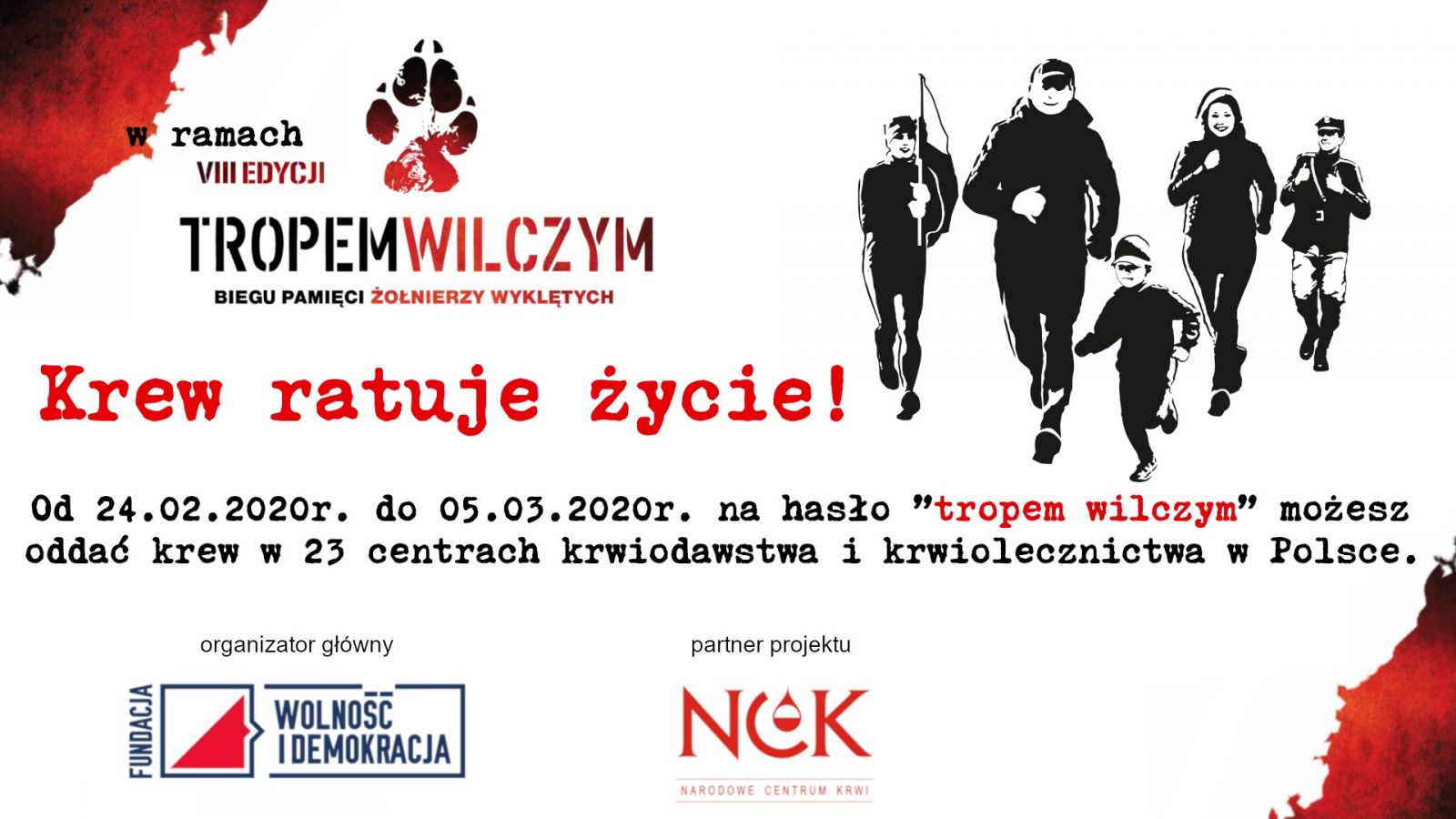 Ogólnopolska akcja krwiodawstwa pod hasłem "Tropem Wilczym"