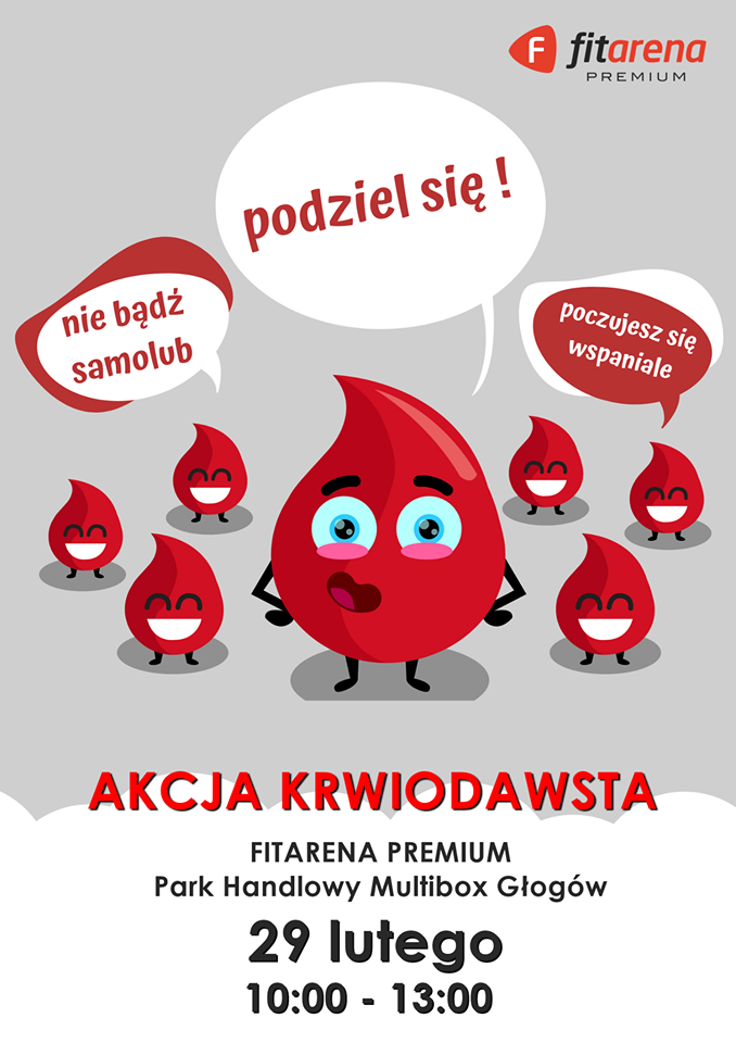 Zapraszamy na akcję krwiodawstwa do Głogowa - 29.02.2020 r.