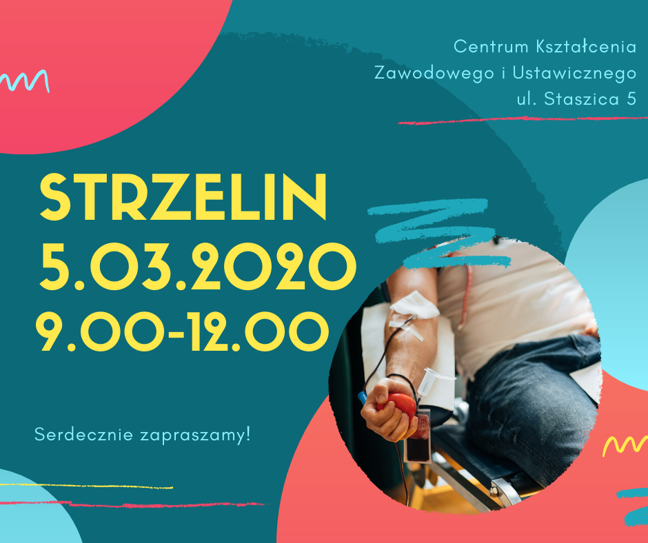 Zapraszamy na akcję krwiodawstwa do Strzelina - 5.03.2020 r.
