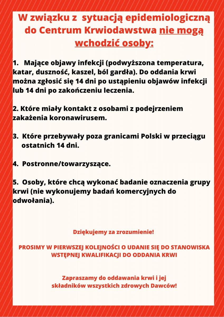 Przypominamy, że po powrocie z zagranicy nie można oddawać krwi przez 14 dni