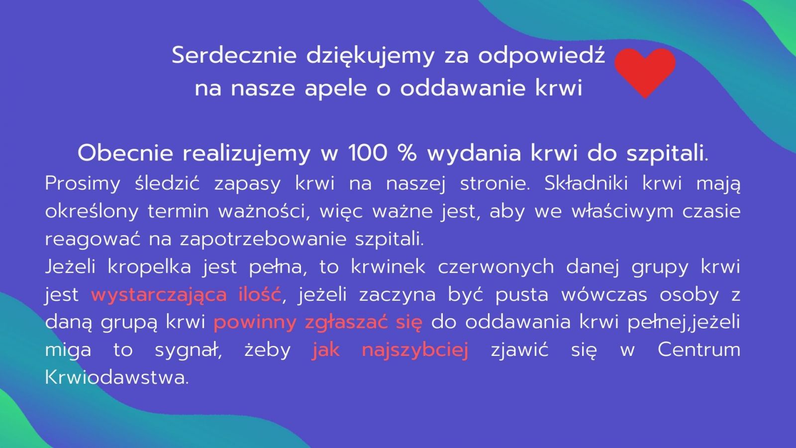 Realizujemy w 100 % wydania do szpitali!