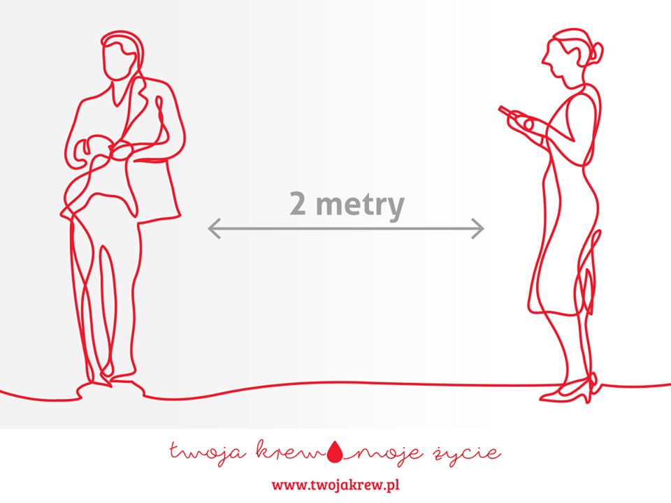 Prosimy - oczekując na oddanie krwi również zachowaj bezpieczny dystans!