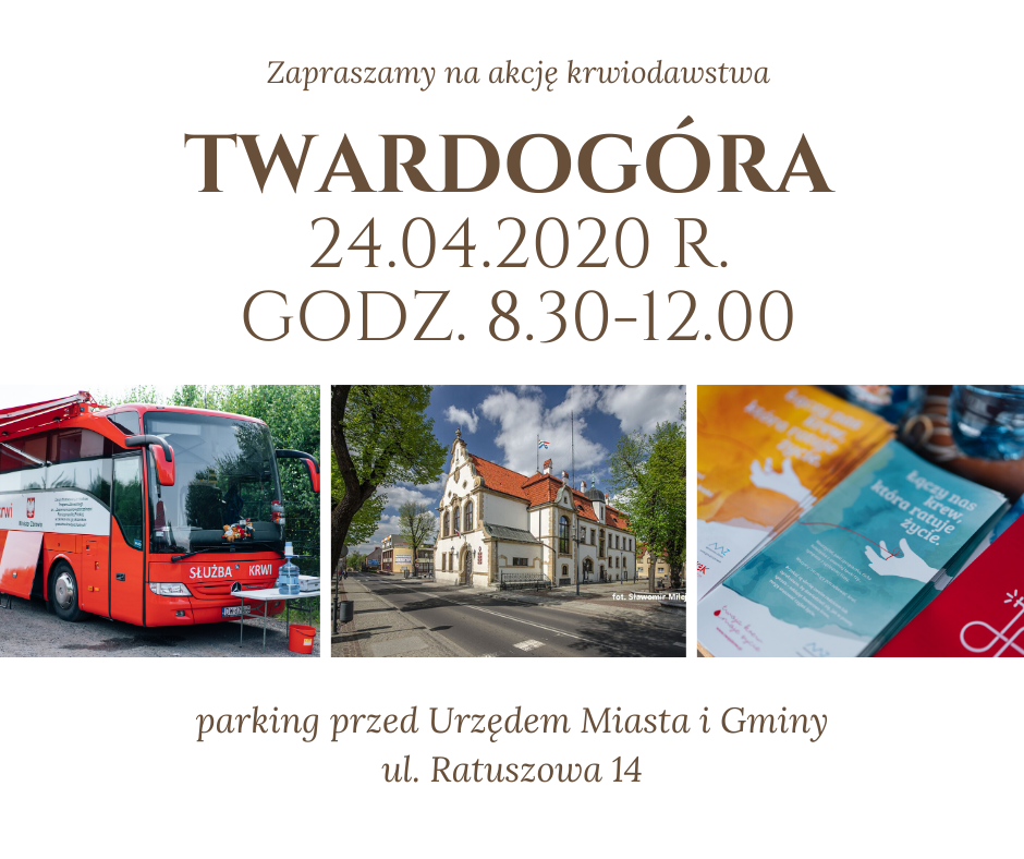 Akcja krwiodawstwa w Twardogórze - 24.04.2020 r.