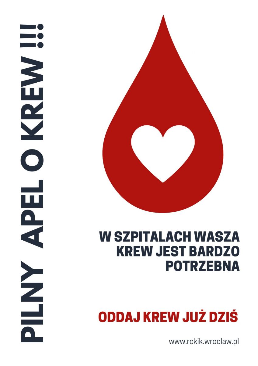 Pilnie potrzebujemy krwi!