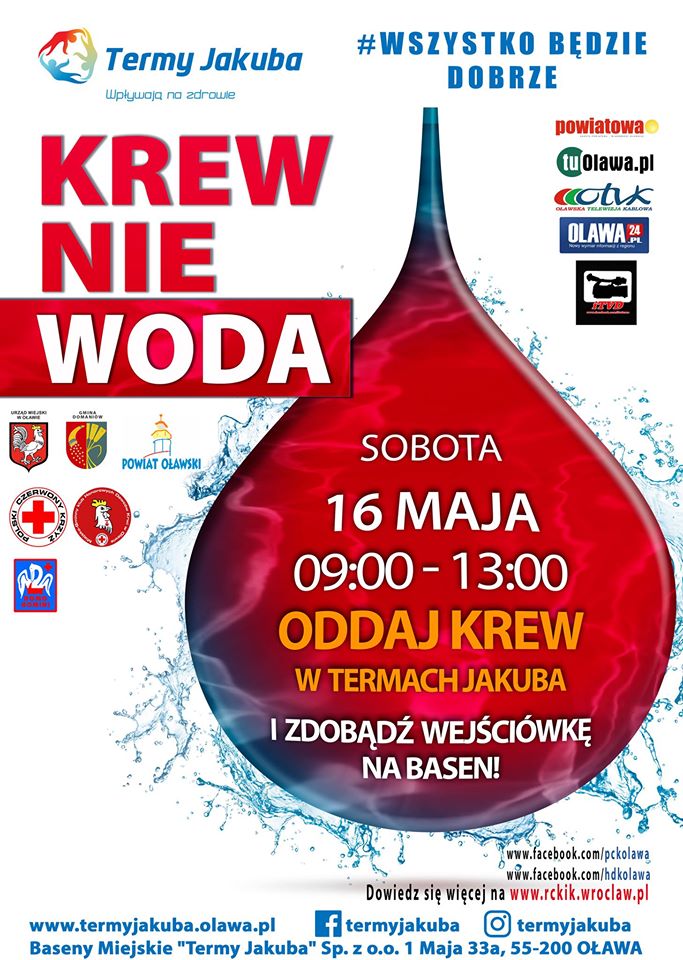Klub HDK PCK w Oławie zachęca do oddawania krwi - akcja 16.05.2020 r.