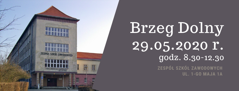 Zapraszamy na akcje krwiodawstwa do Brzegu Dolnego - 29.05.2020 r.