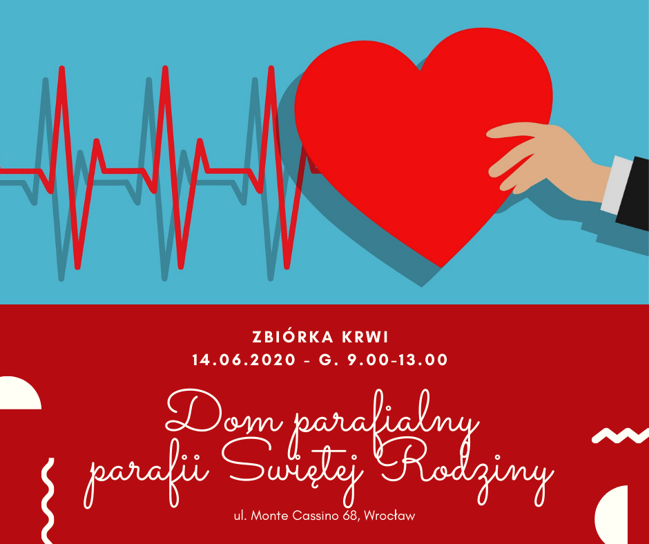 Zapraszamy do oddania krwi w Światowym Dniu Krwiodawcy - 14.06.2020 r.