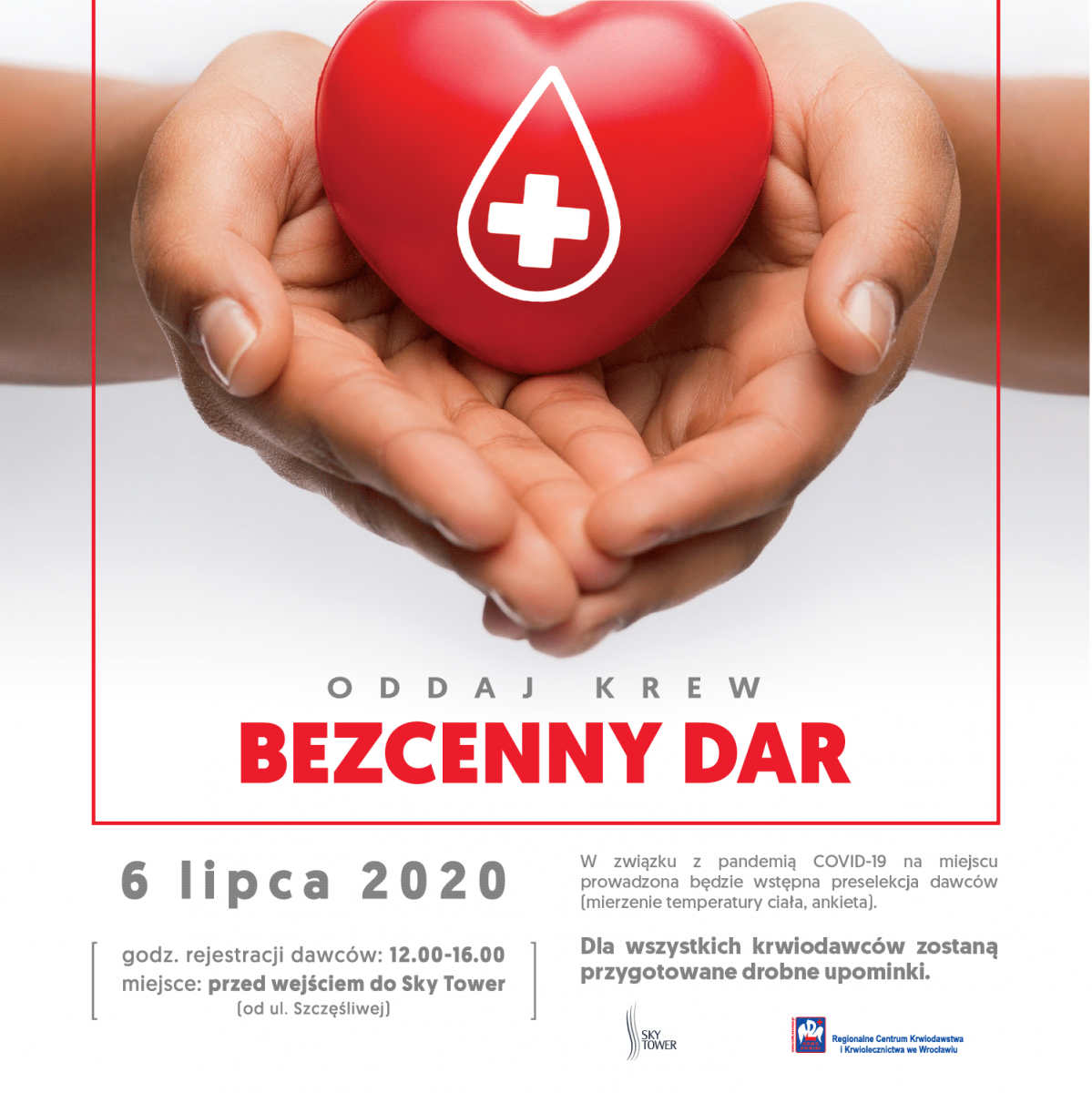 Wakacyjna akcja krwiodawstwa przed Sky Tower - 6.07.2020 r.