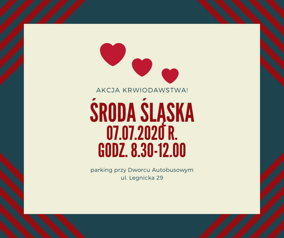 Oddaj krew w Środzie Śląskiej - 7.07.2020 r.