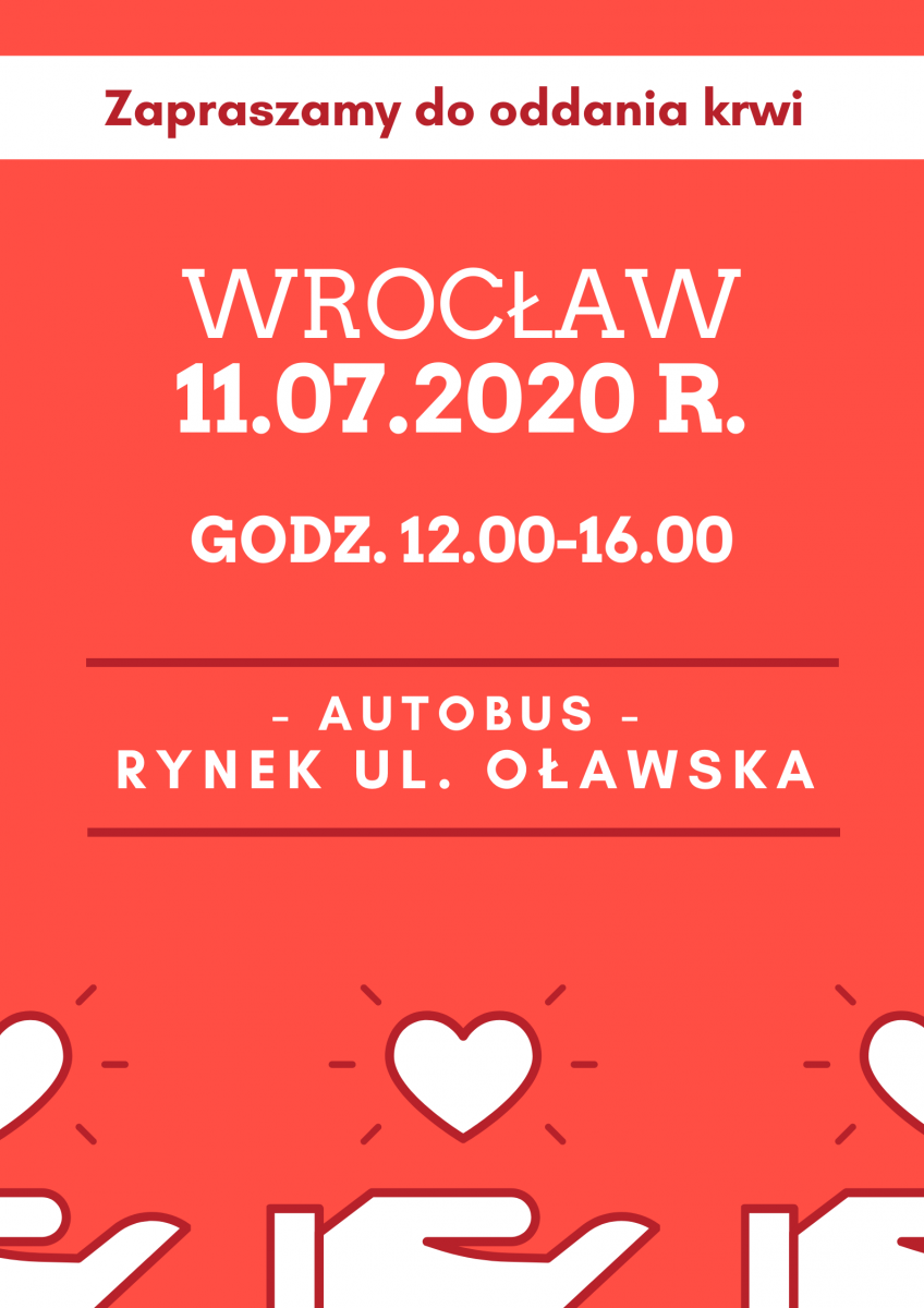 Zapraszamy na wakacyjną akcję krwiodawstwa - 11.07.2020 r.