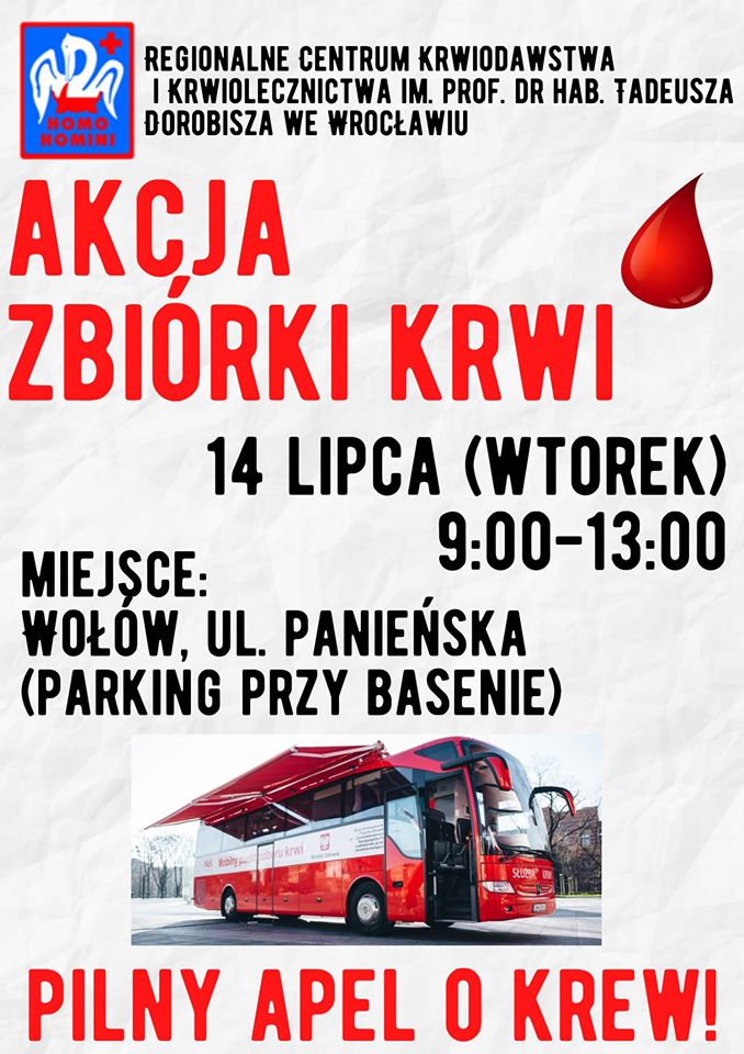 Oddaj krew w Wołowie - 14.07.2020 r.