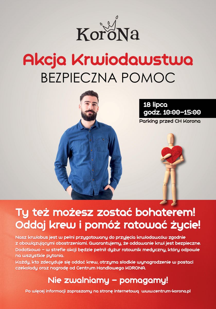 Akcja krwiodawstwa CH Korona Wrocław - 18.07.2020 r.