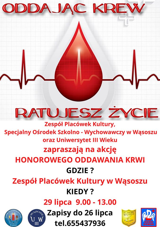 Oddaj krew w Wąsoszu!!!