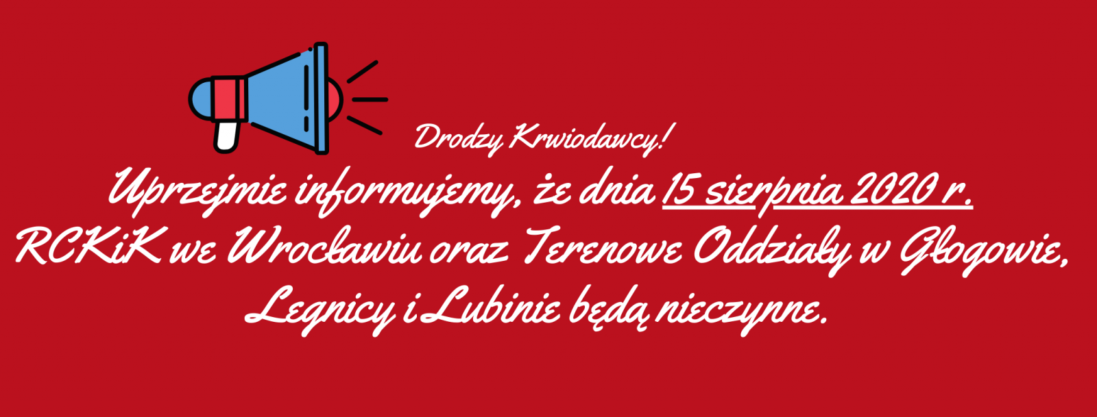 Informacja dla Krwiodawców