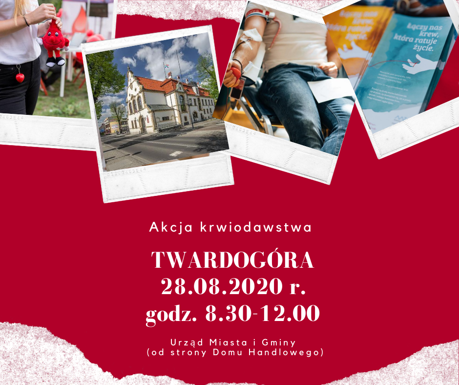 Zapraszamy na akcję krwiodawstwa do Twardogóry - 28.08.2020 r.