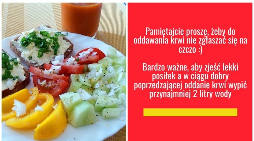 Przed oddaniem krwi zjedz lekkie śniadanie