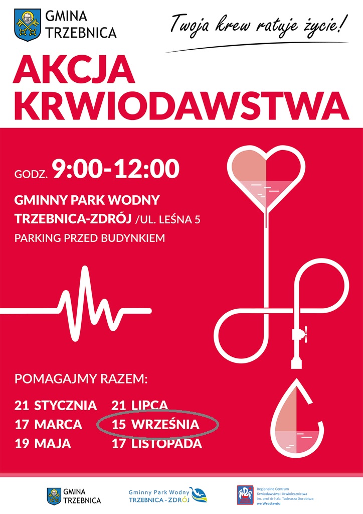 Oddaj krew w Trzebnicy - 15.09.2020 r.
