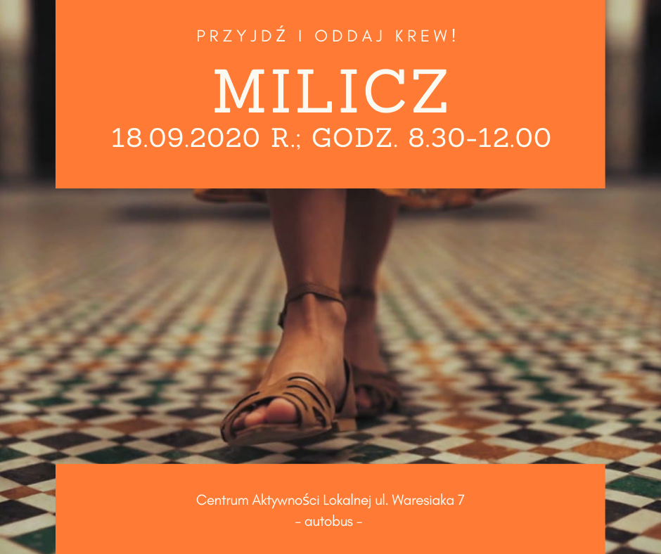 Akcja krwiodawstwa w Miliczu - 18.09.2020 r.