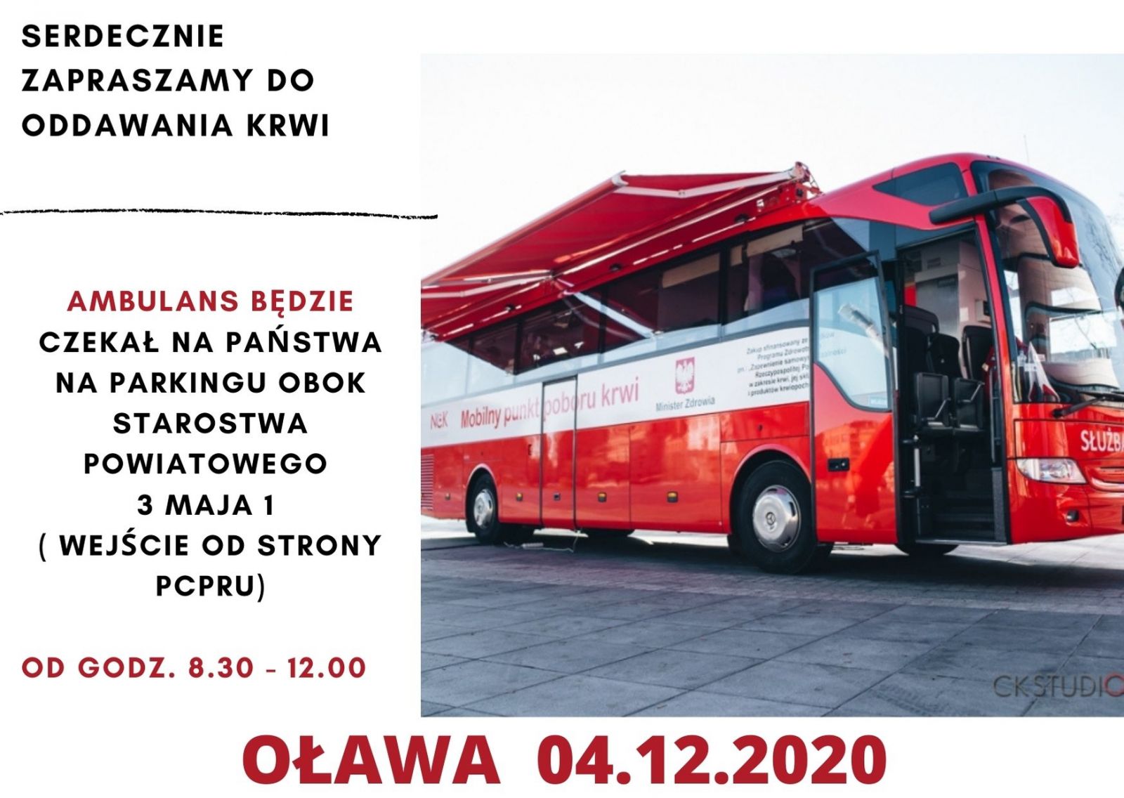 Uwaga! Pobór Krwi w Oławie również w mobilnym punkcie