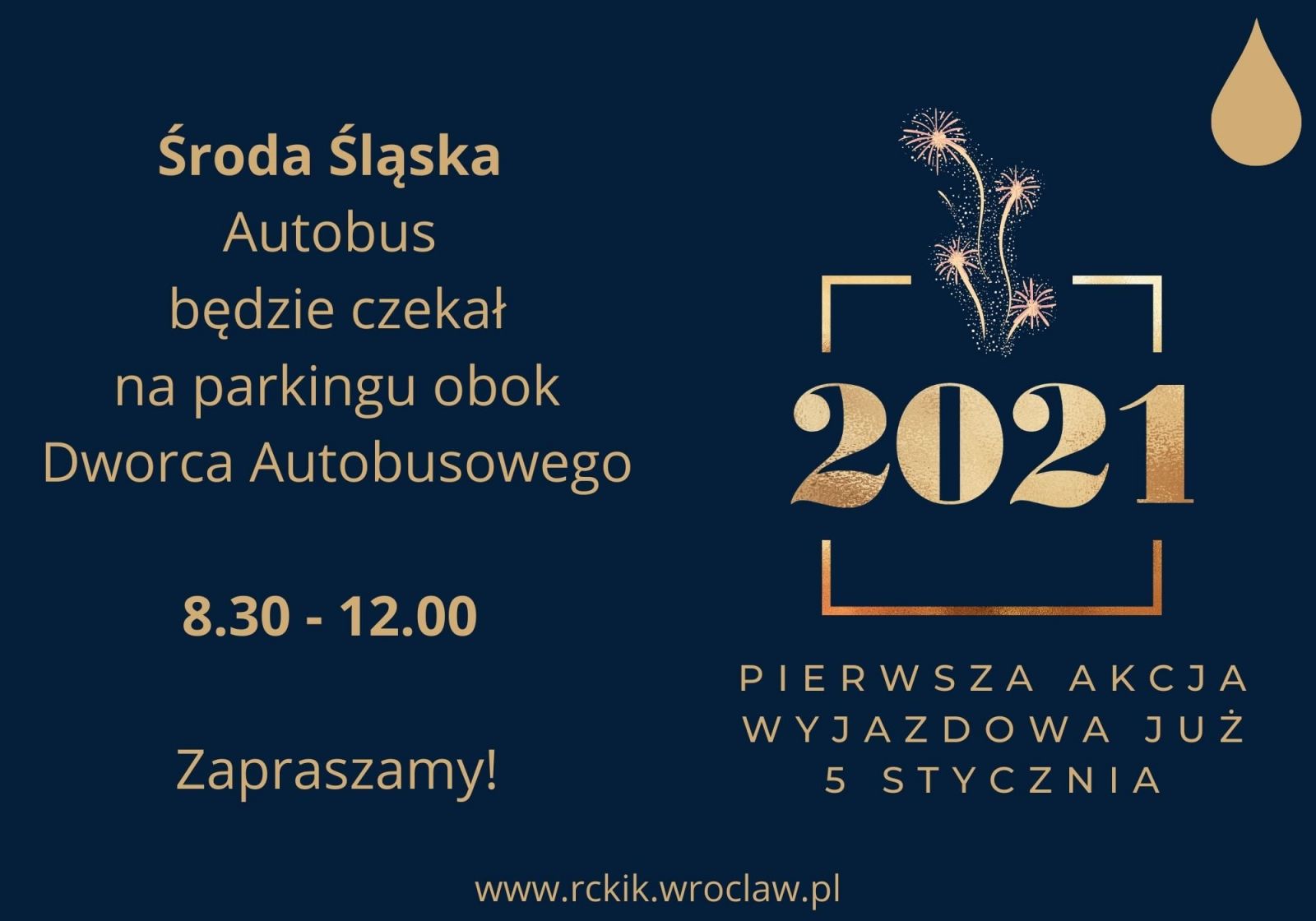 Zapraszamy na akcję krwiodawstwa do Środy Śląskiej - 05.01.2021 r.