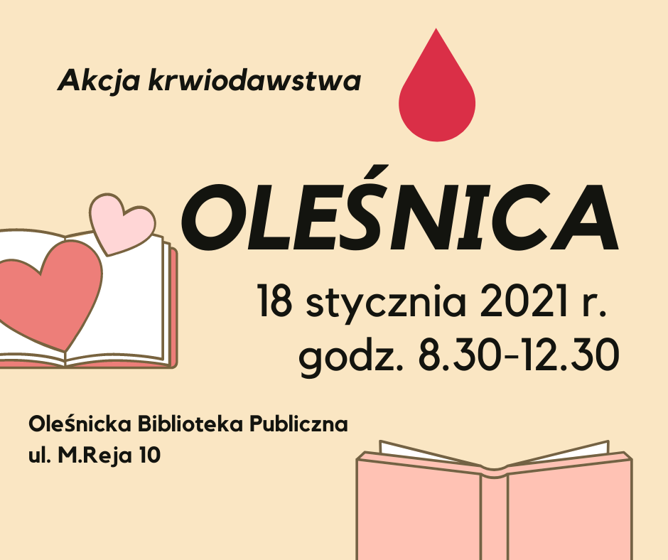 Akcja krwiodawstwa w Oleśnicy - 18.01.2021 r.