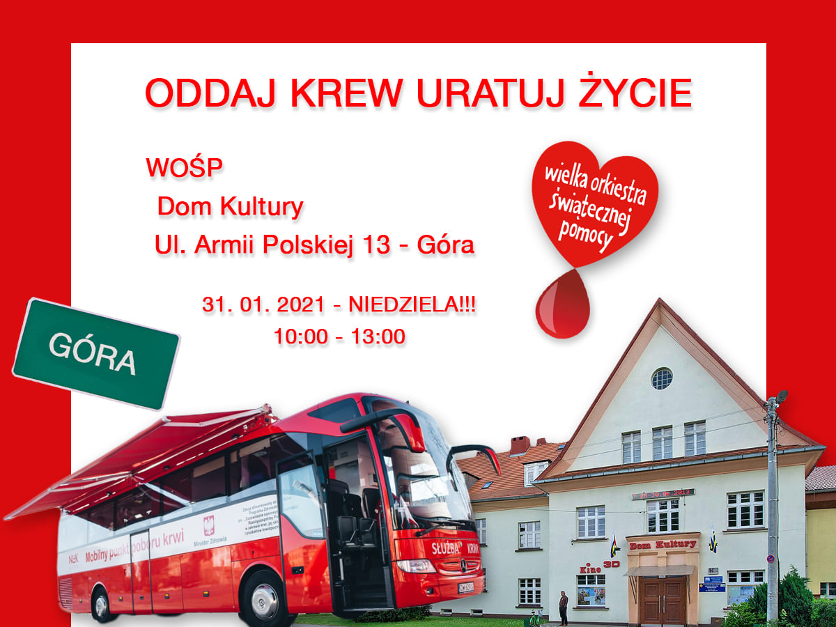 Oddaj krew z WOŚP GÓRA