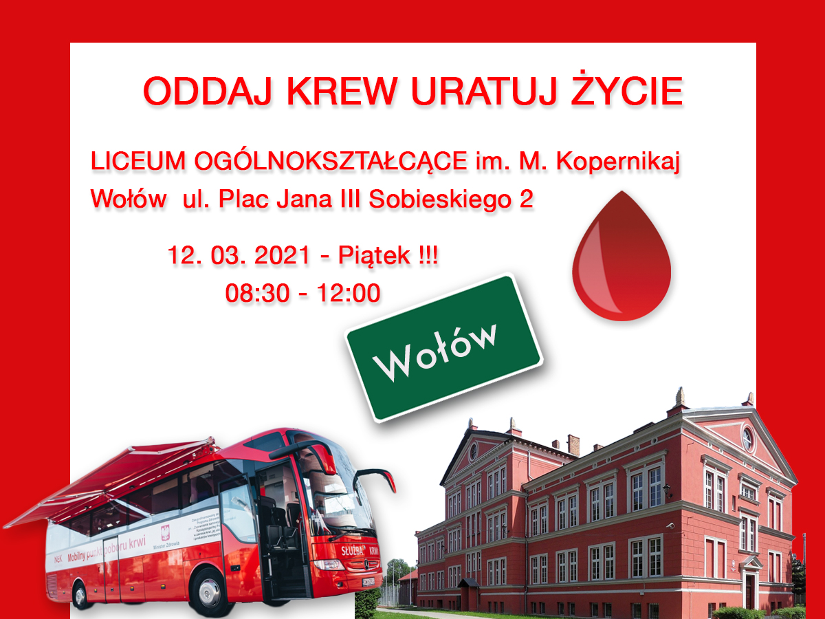 Akcja krwiodawstwa w Wołowie - 12.03.2021 r.