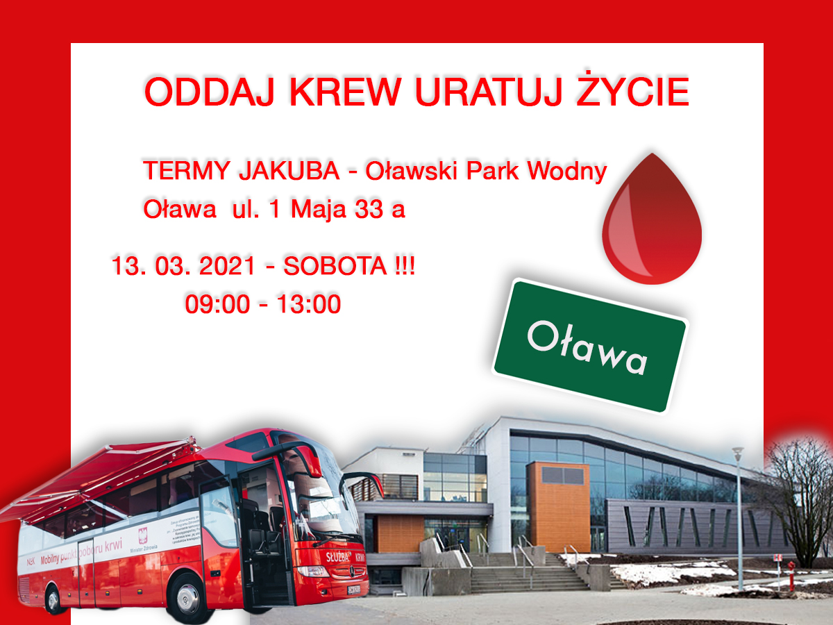 Akcja krwiodawstwa w Oławie - 13.03.2021 r.