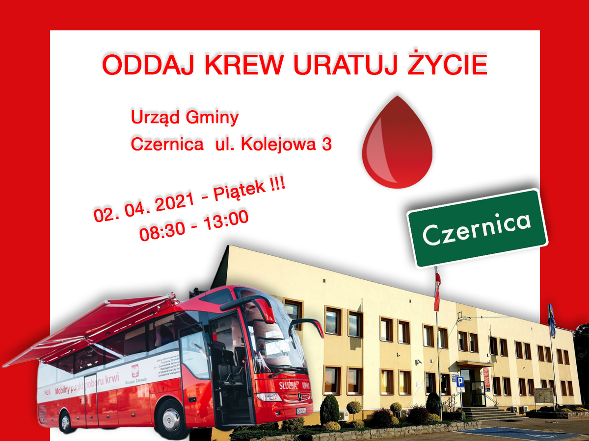 Akcja krwiodawstwa w Czernicy - 02.04.2021 r.