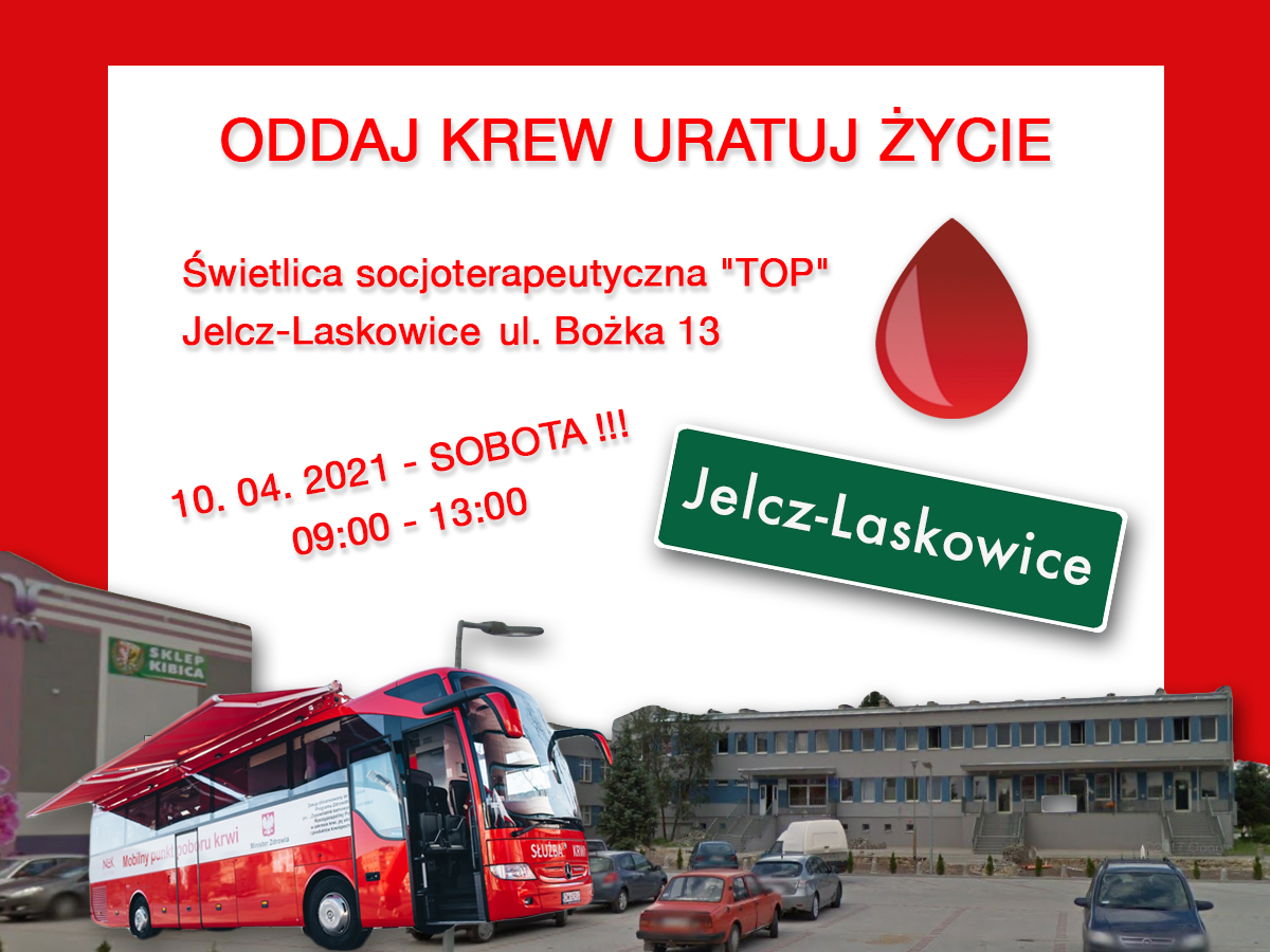 Akcja krwiodawstwa w Jelczu-Laskowicach - 10.04.2021 r.