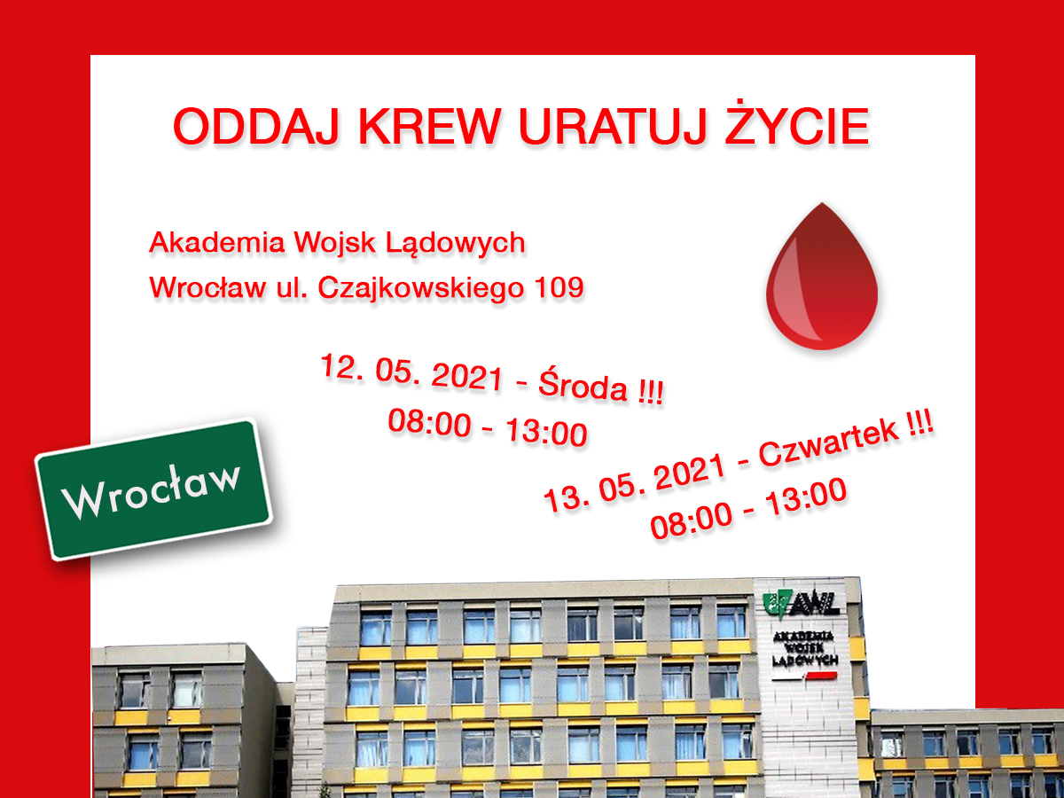 Akcje krwiodawstwa na AWL - 12-13.05.2021 r.