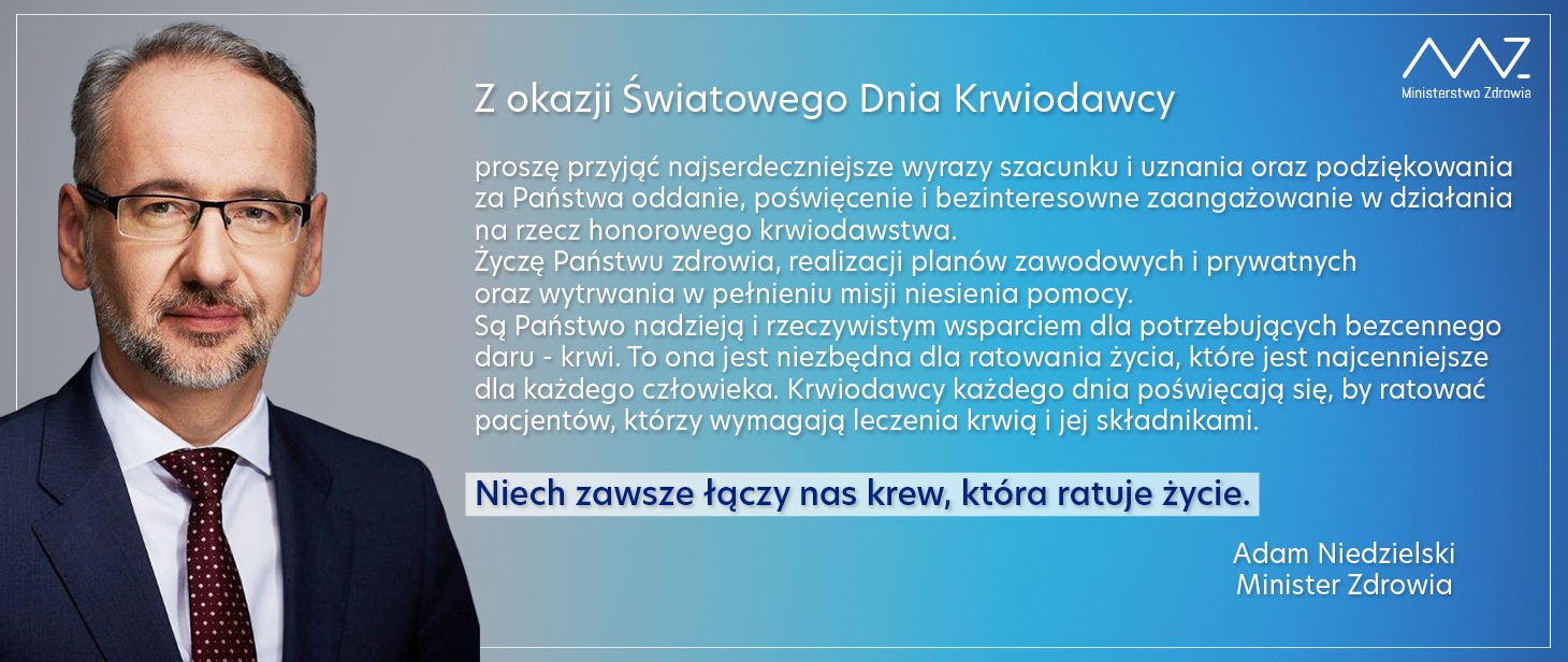 Życzenia z okazji Światowego Dnia Krwiodawcy