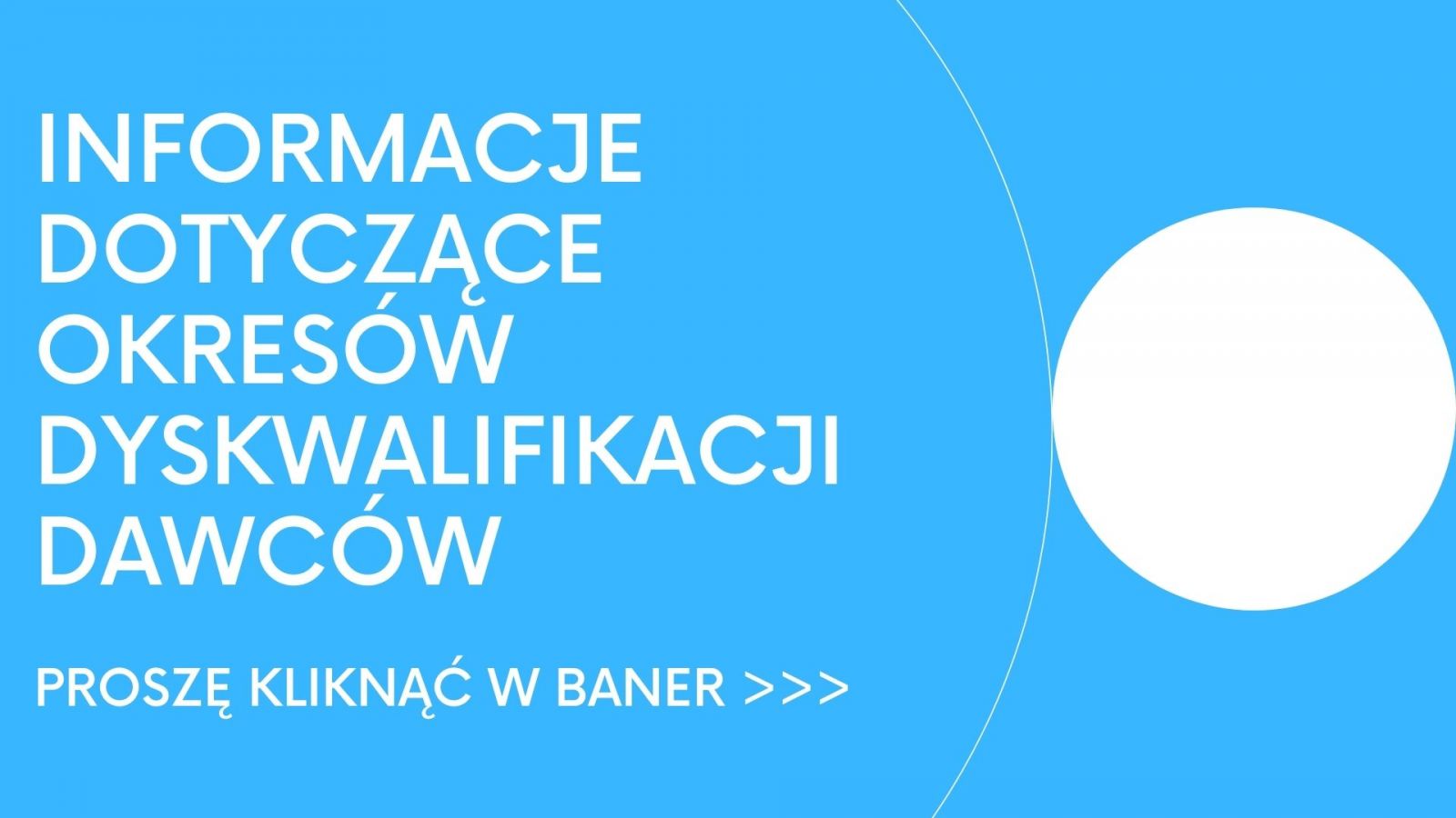 Informacje dotyczące okresów dyskwalifikacji dawców