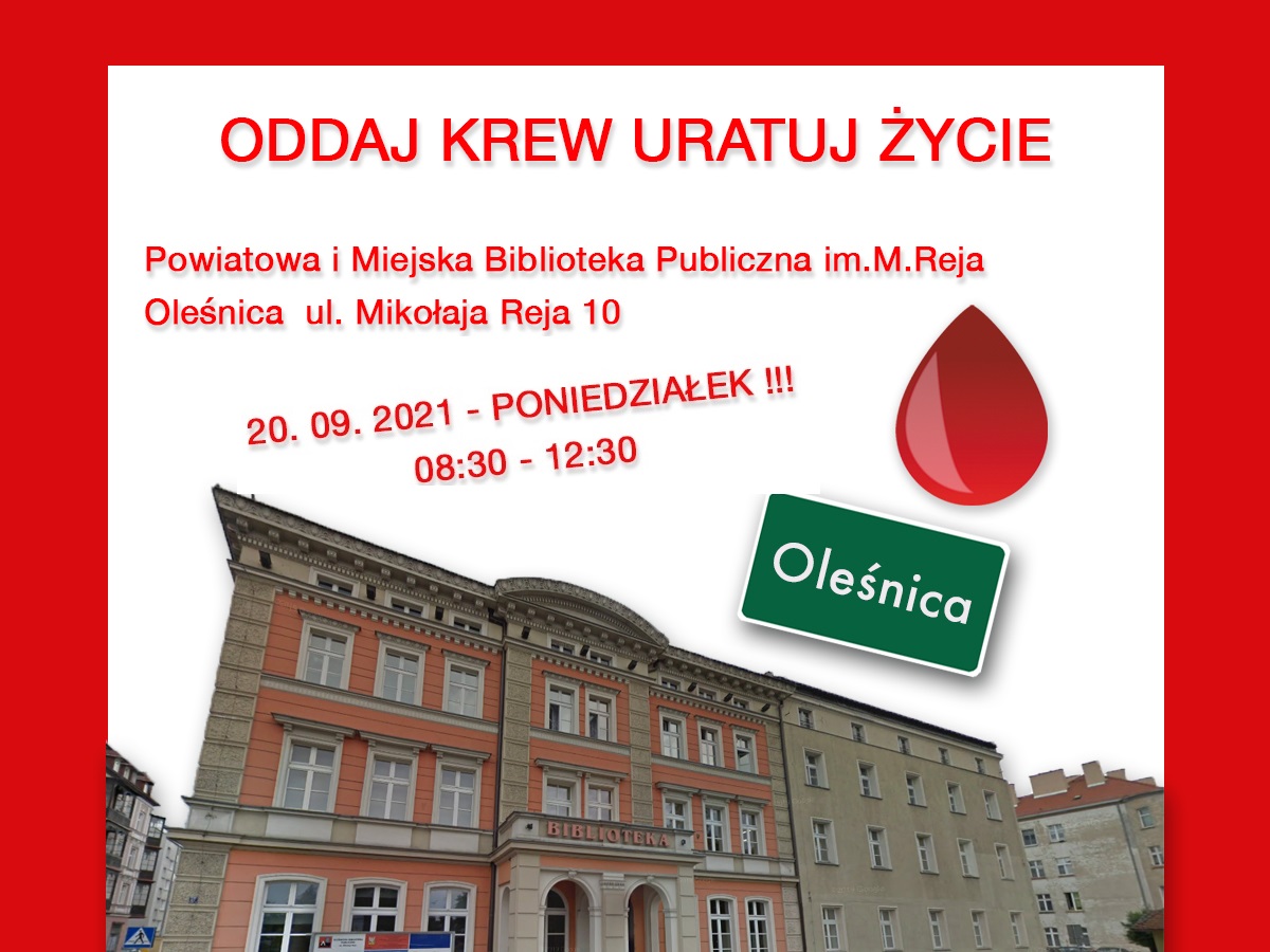 Uwaga zmiana miejsca akcji w Oleśnicy