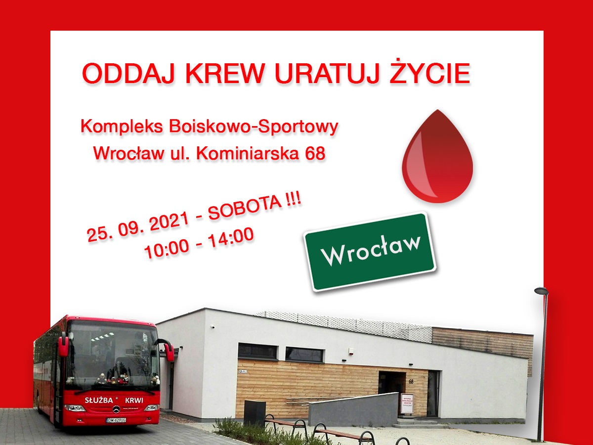 Akcja krwiodawstwa w sobotę we Wrocławiu