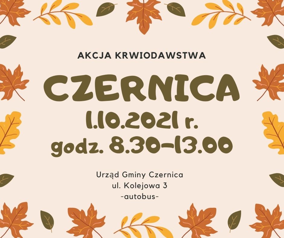 Akcja krwiodawstwa w Czernicy - 1.10.2021 r.