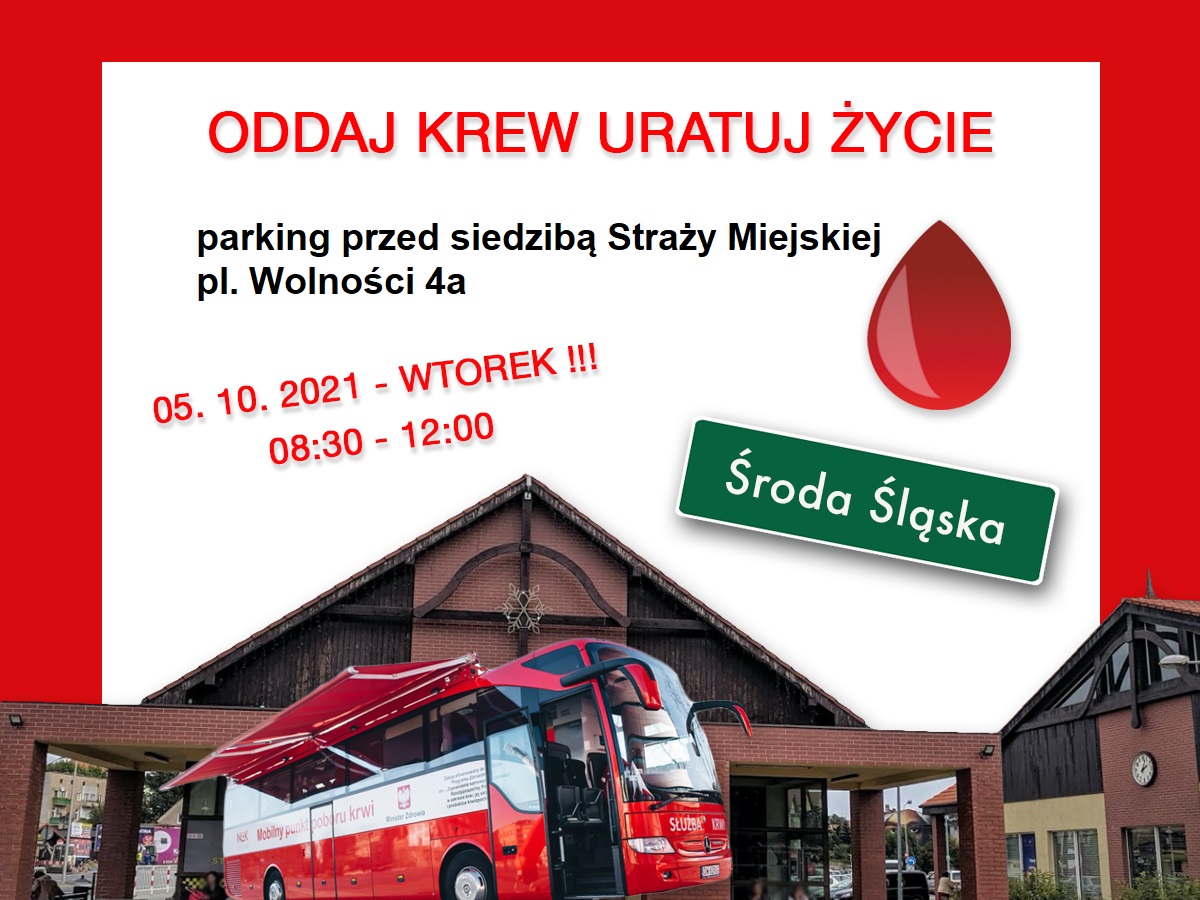 UWAGA! Zmiana miejsca akcji w Środzie Śląskiej - 5.10.2021 r.