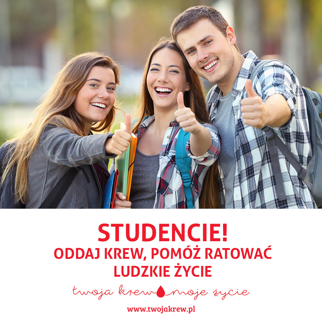 Studenci zapraszamy do oddawania krwi