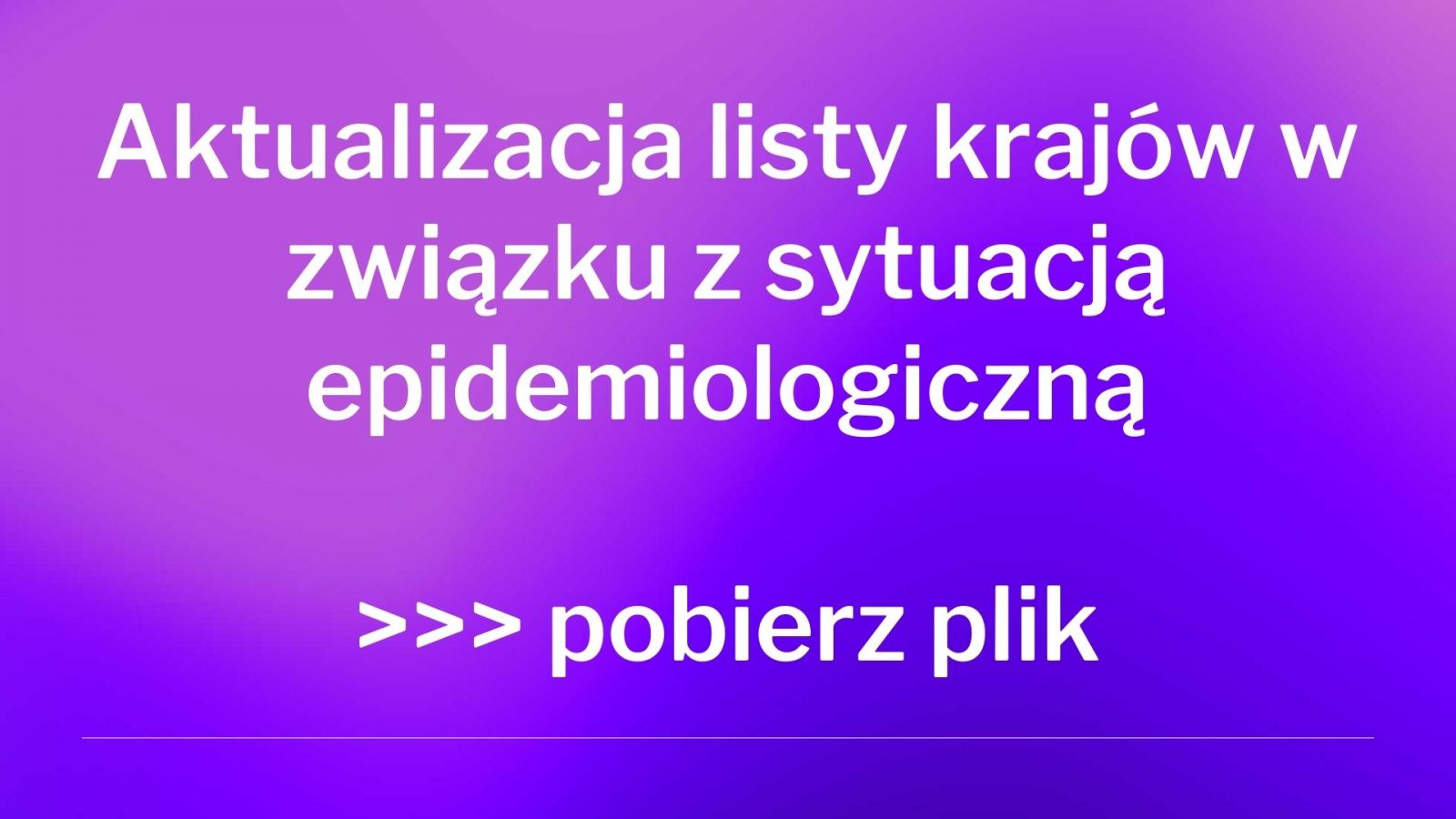 Aktualizacja listy krajów w związku z sytuacją epidemiologiczną