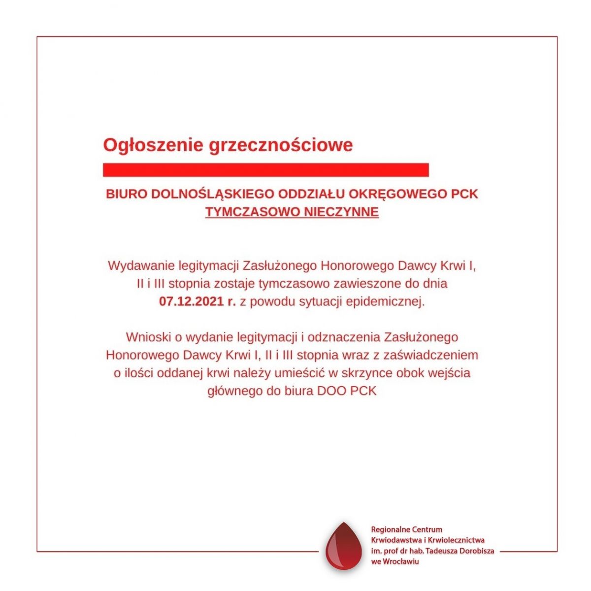 Ważna informacja o wydawaniu legitymacji ZHDK