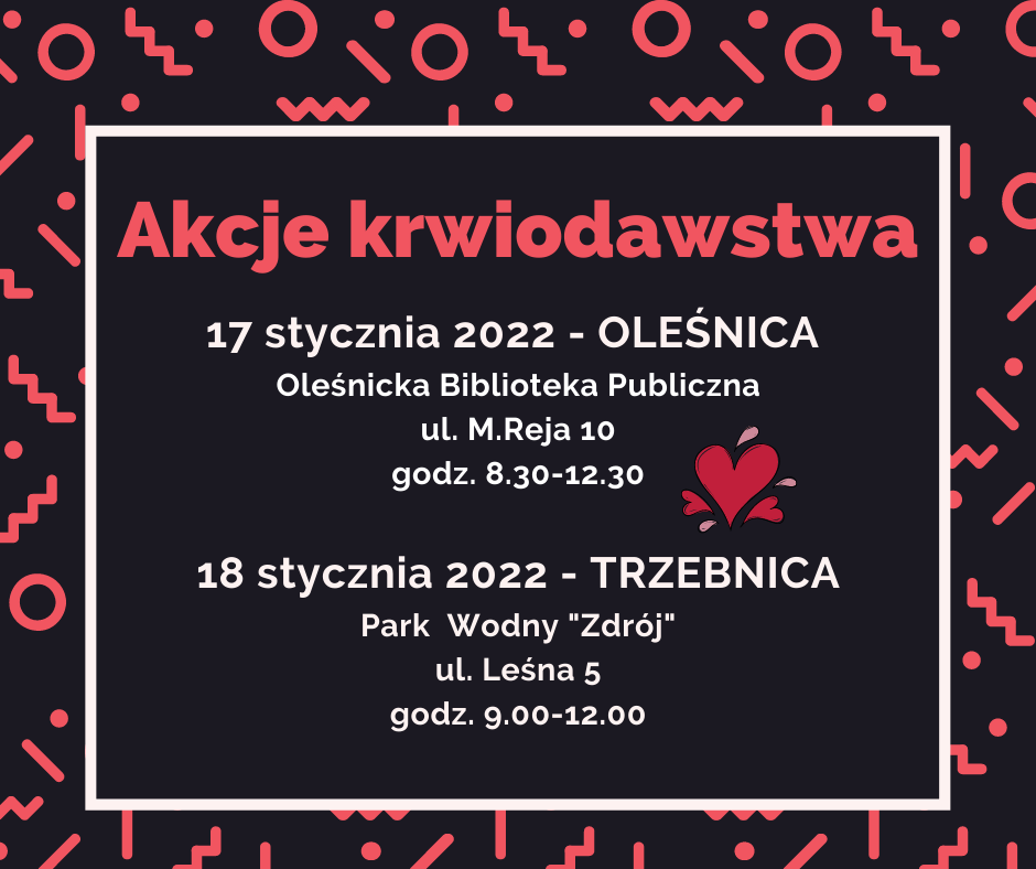 Zapraszamy na najbliższe wyjazdowe akcje krwiodawstwa