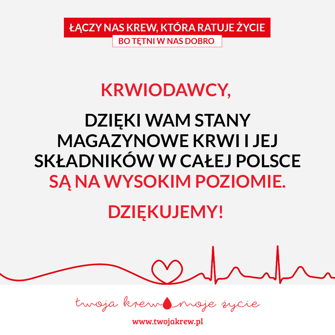 Stany krwi na bardzo bezpiecznym poziomie