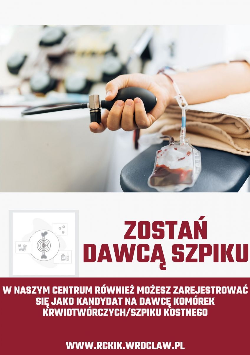 Rejestracja kandydatów na dawców komórek krwiotwórczych/szpiku kostnego