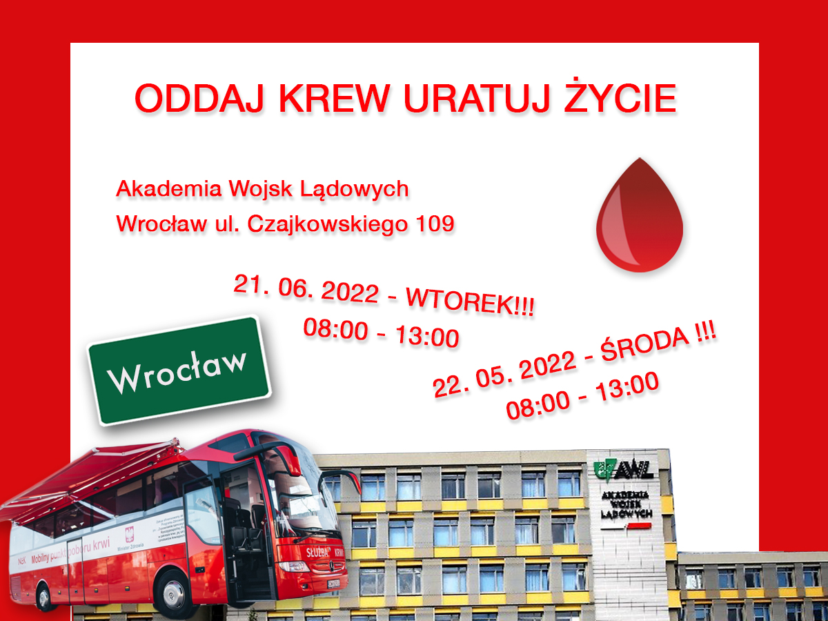 We wtorek i środę pobieramy krew na AWL - zapraszamy