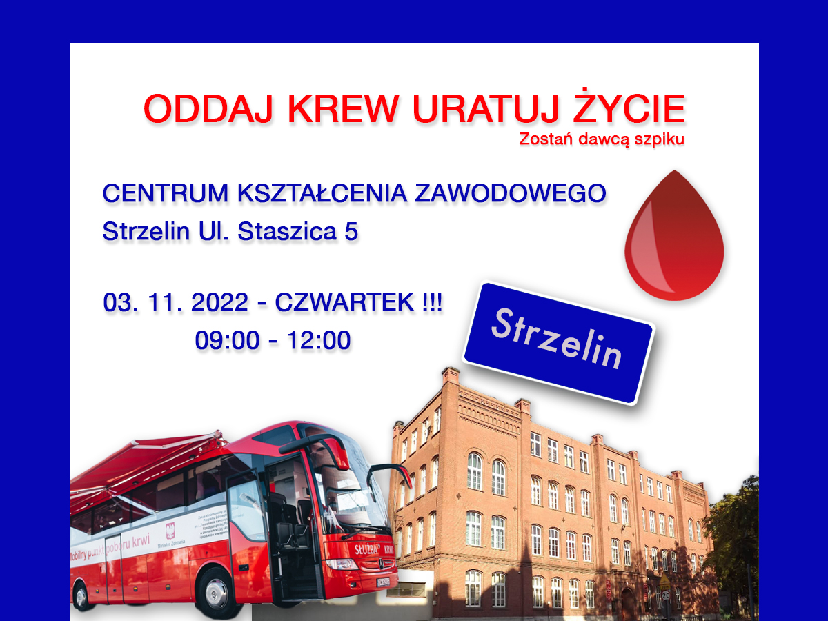 Akcja krwiodawstwa w Strzelinie - 03.11.2022 r.